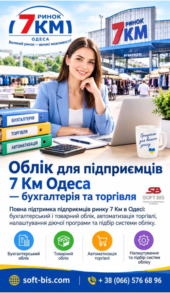 Повна підтримка підприємців ринку 7 Км у веденні обліку бухгалтерії, торгівлі товарами та послугами в Одесі