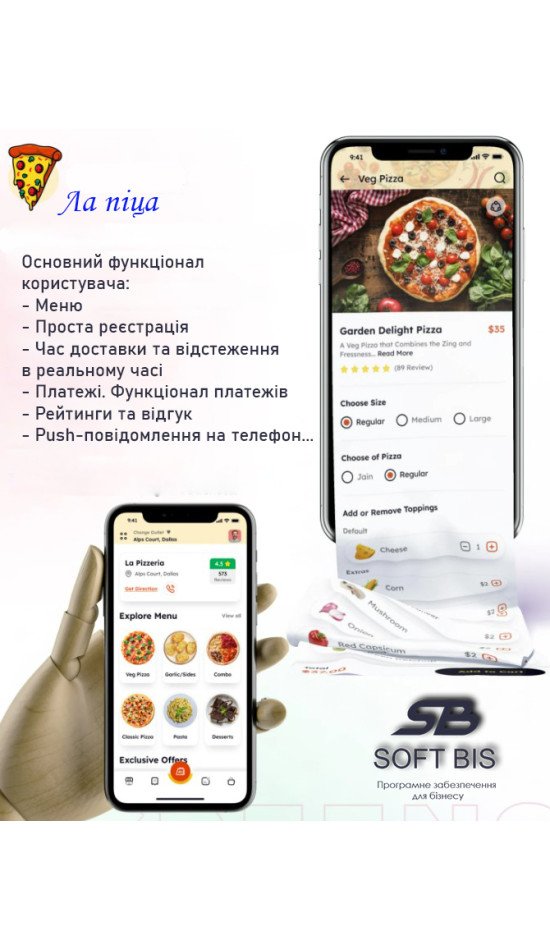 Мобільний додаток для доставки їжі «Ла Піца» — Готове рішення для ресторану, кафе та піцерії