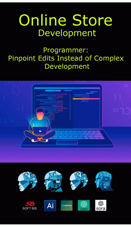 Online Store Development Programmer: Pinpoint Edits Instead of Complex Development price Online Store Development Programmer: Pinpoint Edits Instead of Complex Development price
